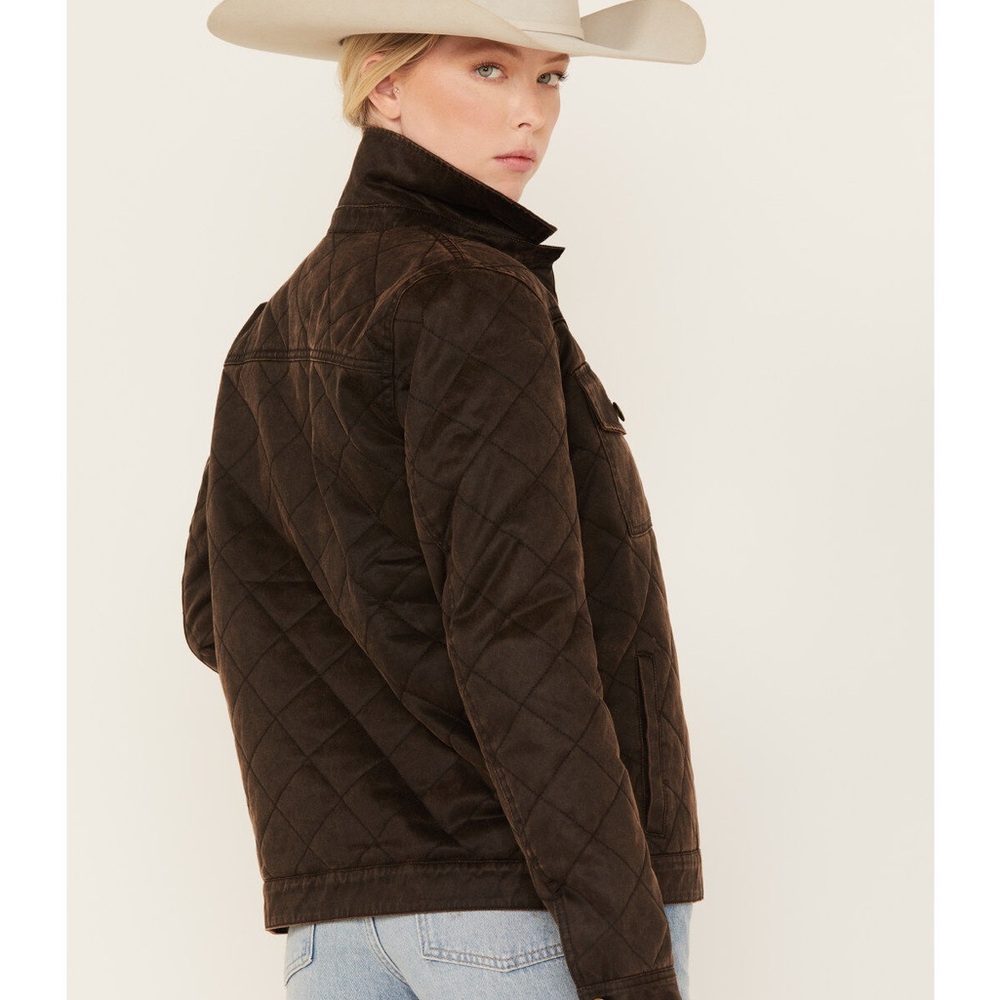 Shyanne Dark Brown Quilted Utility Jacket